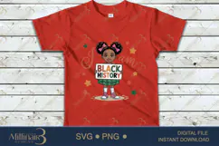 Am Black History Girl PNG for Kids, Black History Month Shir Product Image 4