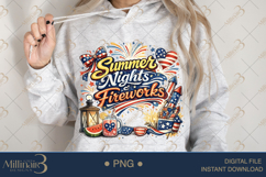 Summer Nights and Fireworks PNG, Patriotic Summer Sublimatio Product Image 4