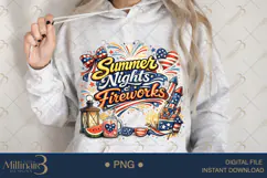 Summer Nights and Fireworks PNG, Patriotic Summer Sublimatio Product Image 4