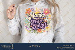 Mama With A Free Spirit PNG, Retro Floral Mom Design, Boho B Product Image 4