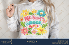 Wildflower Summer Club PNG, Watercolor Floral Summer Design, Product Image 4