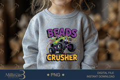 Beads Crusher PNG, Mardi Gras Monster Truck Shirt Design Pur Product Image 4