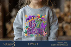67 Bruh Mardi Gras PNG, Mardi Gras Birthday Shirt Design Pur Product Image 4