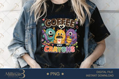 Powered by Coffee and Crayons PNG, Cute Teacher Design with Product Image 4