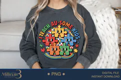 I Teach Au-Some Kids PNG | Autism Awareness Teacher PNG Product Image 4