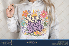 Mama In Full Bloom PNG, Watercolor Floral Motherhood Design Product Image 4
