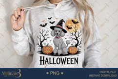 Cute Halloween Poodle PNG |Cute Dog in Witch Hat with Pumpki Product Image 4