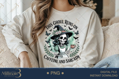 Halloween Skeleton Cafeine And Sarcasm \Halloween Coffee PNG Product Image 4