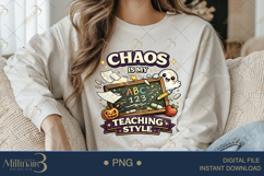 Chaos Is My Teaching Style PNG, Funny Halloween Teacher Desi Product Image 4