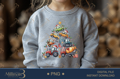 Christmas Tree Construction Trucks PNG | Cute Cars Christmas Product Image 4
