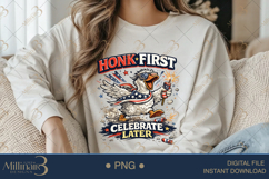 Honk First Celebrate Later PNG, Funny Patriotic Goose Sublim Product Image 4