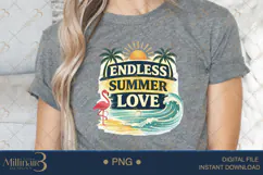 Endless Summer Love PNG Vintage Beach Quote Design, Tropical Product Image 4