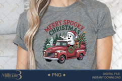 Spooky Christmas Santa Ghost PNG | Vintage Truck Holiday Cli Product Image 4