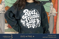 Reel Friends Lake Trip SVG PNG, Funny Fishing Friends Shirt Product Image 4