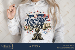 Grateful for the Brave PNG, Patriotic Thanksgiving Turkey De Product Image 4
