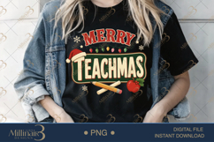 Merry Teachmas PNG, Funny Teacher Christmas PNG, Festive Cla Product Image 4