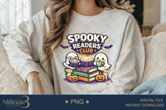 Spooky Readers Club PNG, Cute Ghost Book Lover Design for Ha Product Image 4