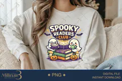 Spooky Readers Club PNG, Cute Ghost Book Lover Design for Ha Product Image 4