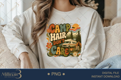 Camp Hair Dont Care PNG, Retro Camping Sublimation Design wi Product Image 4