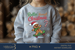 Rollin&#039; Through Christmas PNG | Gingerbread Skateboarding Su Product Image 4