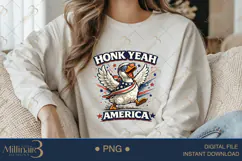 Honk Yeah America PNG, Funny Patriotic Goose Sublimation Des Product Image 3