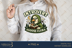 Introvert Goose Club PNG, Funny Book Lover Goose Sublimation Product Image 4