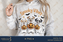 Spooky Vibes Halloween Dog PNG |Ghost Dog, Pumpkin Pu Product Image 4