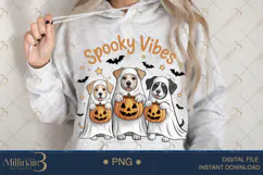 Spooky Vibes Halloween Dog PNG |Ghost Dog, Pumpkin Pu Product Image 4