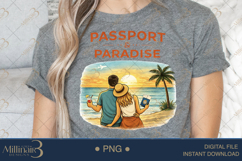 Passport And Paradise PNG Romantic Beach Couple Travel Desig Product Image 4