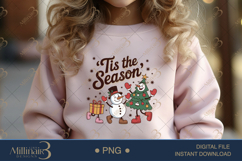 &#039;Tis the Season PNG | Groovy Christmas Clipart with Snowman Product Image 4
