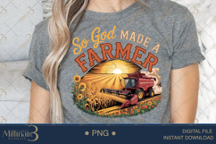 So God Made a Farmer PNG | Rustic Farm Quote Clipart Product Image 4