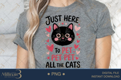 ust Here to Pet All The Cats PNG | Cute Black Cat Clipart wi Product Image 4