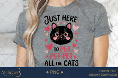 Just Here to Pet All The Cats PNG | Cute Black Cat Clipart w Product Image 4