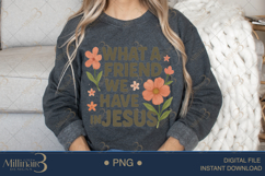 Retro Friend in Jesus PNG |Christian Floral PNG Product Image 4