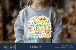 Vacay Mode On PNG, Cute Kawaii Summer Vacation Clipart with Product Image 4