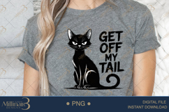 Get Off My Tail PNG | Funny Black Cat Clipart | Sassy Kitty Product Image 4