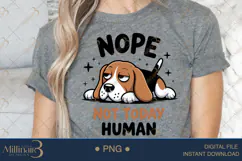 Nope Not Today Human PNG | Lazy Beagle Dog Clipart Product Image 4
