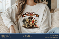 Sober and Still Feral PNG, Funny Raccoon Digital Design, No Product Image 4