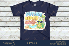 Future Beach Boss PNG Cute Kids Summer Shirt Design, Turtle Product Image 4