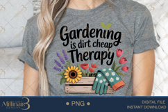 Gardening Is Just Dirty Therapy PNG | Funny Plant Lover Clip Product Image 4
