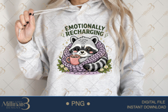 Emotionally Recharging Raccoon PNG, Cozy Introvert Raccoon S Product Image 4