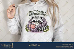 Emotionally Recharging Raccoon PNG, Cozy Introvert Raccoon S Product Image 4