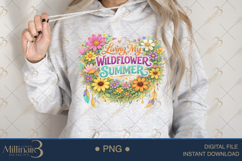 Living My Wildflower Summer PNG, Watercolor Floral Wreath Product Image 4