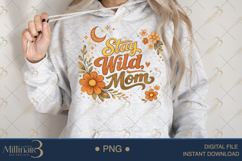 Stay Wild Mom PNG, Retro Fall Mama Design, Boho Floral Mom Q Product Image 4