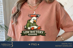 Low Battery Goose PNG, Funny Tired Goose Meme Sublimation De Product Image 5
