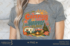 Camping Is My Happy Place PNG, Retro Camper Sublimation Desi Product Image 5