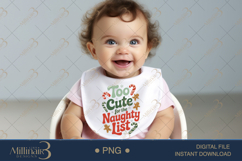 Too Cute for the Naughty List PNG | Funny Christmas Clipart Product Image 5