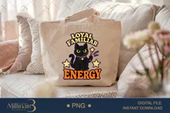 Loyal Familiar Energy PNG, Witchy Cat Halloween Design, Blac Product Image 5