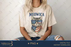Meowica 4th of July Cute Patriotic Cat |Funny 4th of July Product Image 5