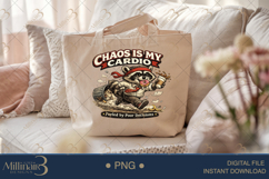 Funny Chaos Is My Cardio PNG, Raccoon Sublimation Design, Fu Product Image 5